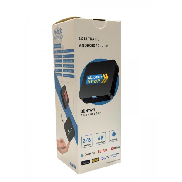 MAGAZASHOP ELECTROBOX 2 GB RAM H313 İŞLEMCİ 16 GB HDD 4K ULTRA HD ANDROID BOX (ANDROID 10) MAGAZASHOP ELECTROBOX 2 GB RAM H313 İŞLEMCİ 16 GB HDD 4K ULTRA HD ANDROID BOX (ANDROID 10)