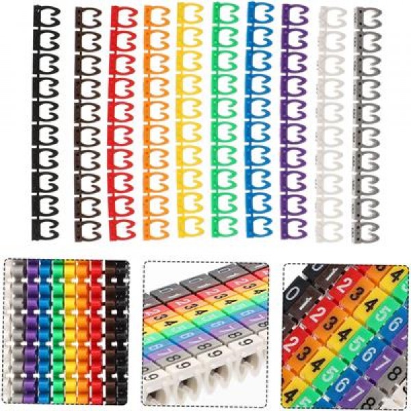 PowerMaster 0-9 Dijital Kodlu Renkli Kablo İşaretleyici 2,5mm (100lü Paket)