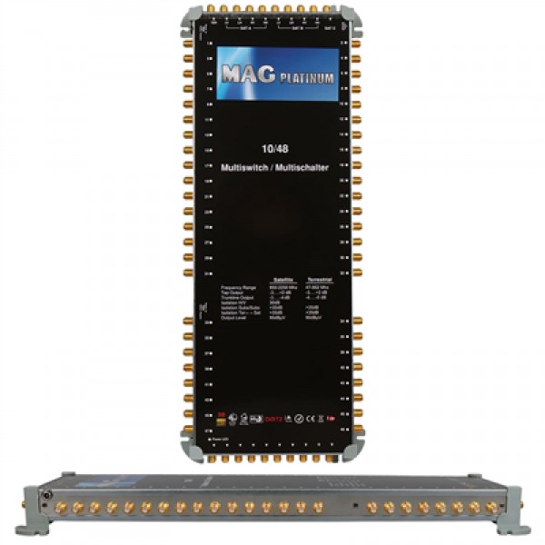 MAG Platinum MP 10/48 Multiswitch - 10 Giriş 48 Çıkışlı Merkezi Uydu Santrali Hybrid 4K ve 3D Destekli