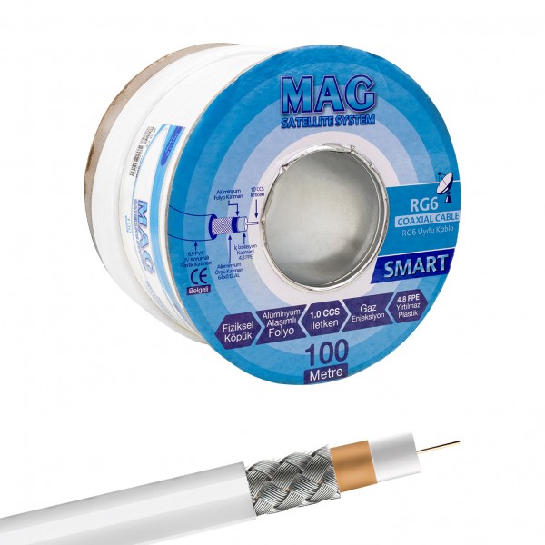 MAG SMART RG6/U4 64 TEL ANTEN KABLOSU (100 METRE) MAG SMART RG6/U4 64 TEL ANTEN KABLOSU (100 METRE)