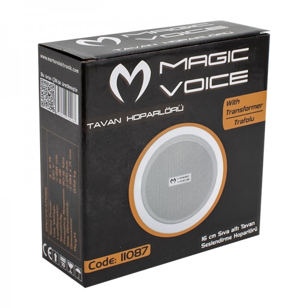 MAGICVOICE MV-11087 16 CM MAX 20 WATT 100 VOLT TRAFOLU ALÇIPAN HOPARLÖR