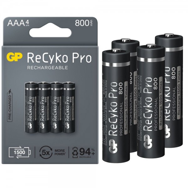 GP RECYKO PRO İNCE AAA 800 MAH 4LÜ ŞARJLI PİL GP85AAAHCB-2EB4 (GPRHCH83B205) GP RECYKO PRO İNCE AAA 800 MAH 4LÜ ŞARJLI PİL GP85AAAHCB-2EB4 (GPRHCH83B205)