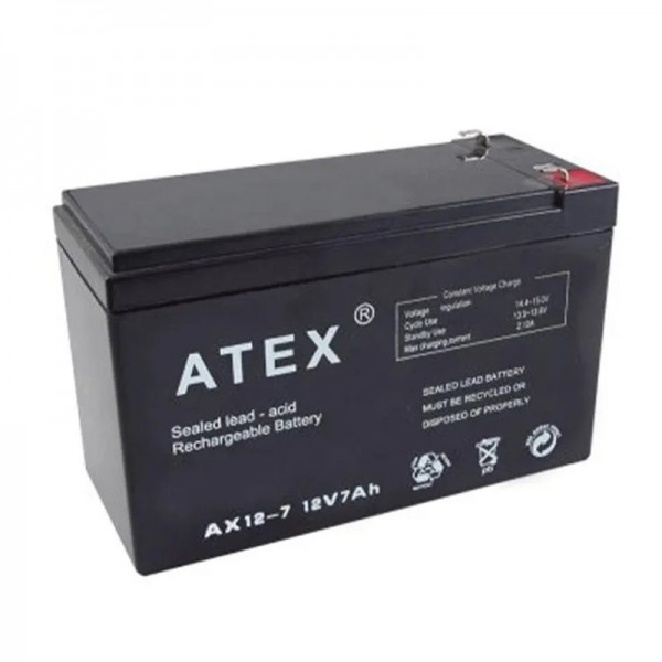 ATEX AX-12V-7 12 VOLT - 7 AMPER AKÜ (150 X 65 X 90 MM) ATEX AX-12V-7 12 VOLT - 7 AMPER AKÜ (150 X 65 X 90 MM)