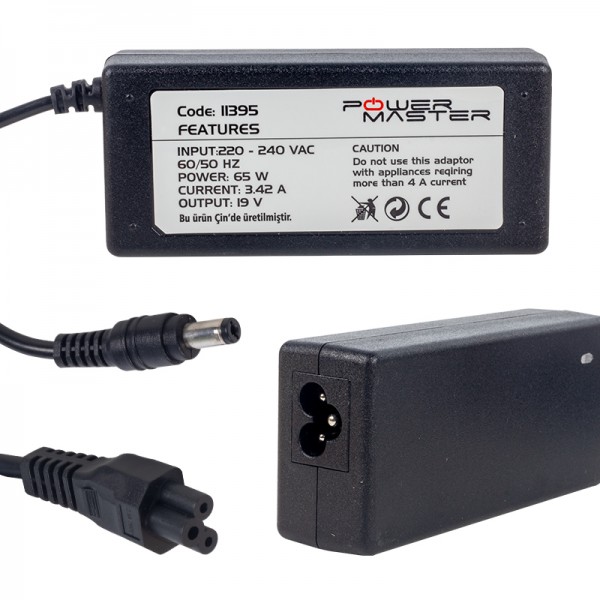 POWERMASTER 19 VOLT - 3.42 AMPER - 65 WATT 5.5*2.1 UÇLU ACER NOTEBOOK ADAPTÖR POWERMASTER 19 VOLT - 3.42 AMPER - 65 WATT 5.5*2.1 UÇLU ACER NOTEBOOK ADAPTÖR