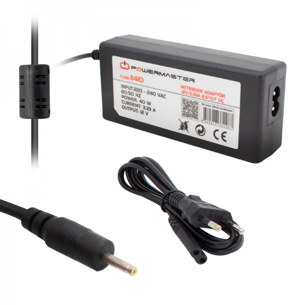 POWERMASTER * SL-NBA37 12 VOLT - 3.33 AMPER 2.5*0.7 UÇLU SAMSUNG ULTRABOOK NOTEBOOK ADAPTÖR POWERMASTER * SL-NBA37 12 VOLT - 3.33 AMPER 2.5*0.7 UÇLU SAMSUNG ULTRABOOK NOTEBOOK ADAPTÖR