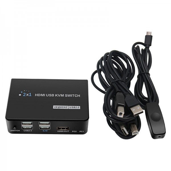 POWERMASTER PM-11789 4K HDMI USB KVM SWITCH 2X1 POWERMASTER PM-11789 4K HDMI USB KVM SWITCH 2X1