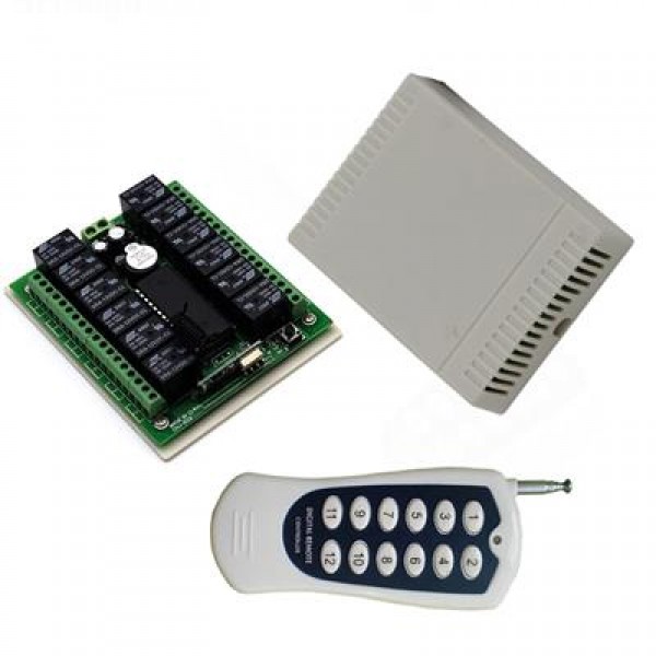 Weko 12 Volt - 433 Mhz 12 Kanallı Uzaktan Kumandalı Garaj Kumandası Kopyalama ve Role Devresi