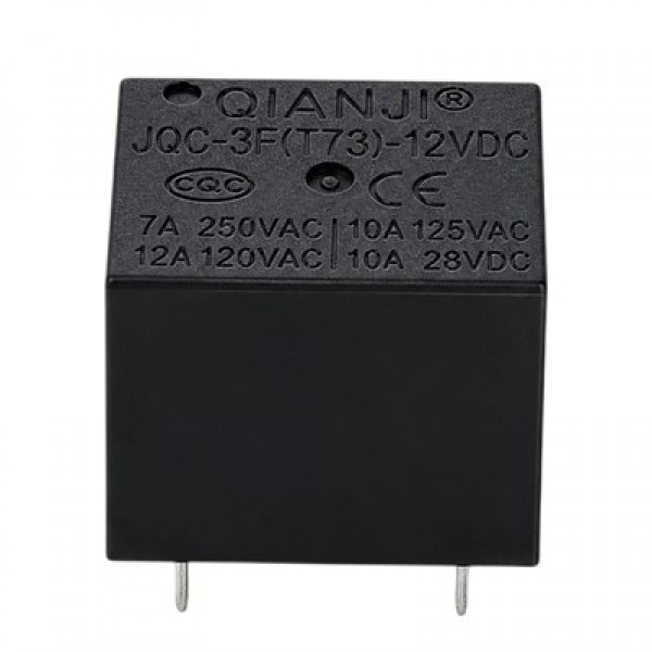 12 Volt 10 Amper DC Tek Kontak 5 Pinli Küp Röle JQC-3F(T73)
