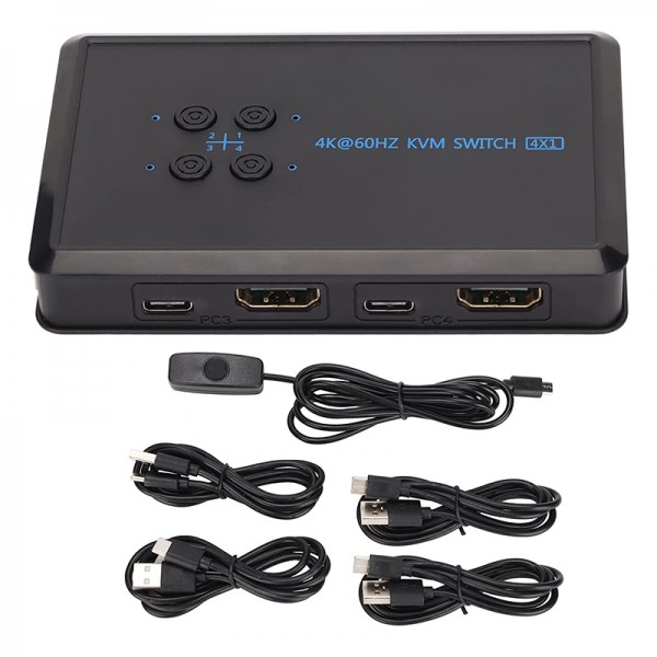 POWERMASTER PM-12016 4K HDMI KVM SWITCH 4X1 POWERMASTER PM-12016 4K HDMI KVM SWITCH 4X1
