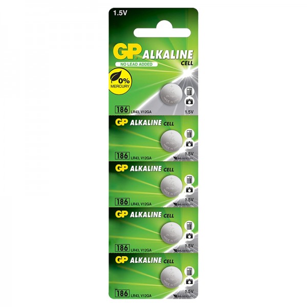 GP 186 LR43 ALKALİN 1.5 VOLT DÜĞME PİL (186F-2C5)(5Lİ PAKET) GP 186 LR43 ALKALİN 1.5 VOLT DÜĞME PİL (186F-2C5)(5Lİ PAKET)