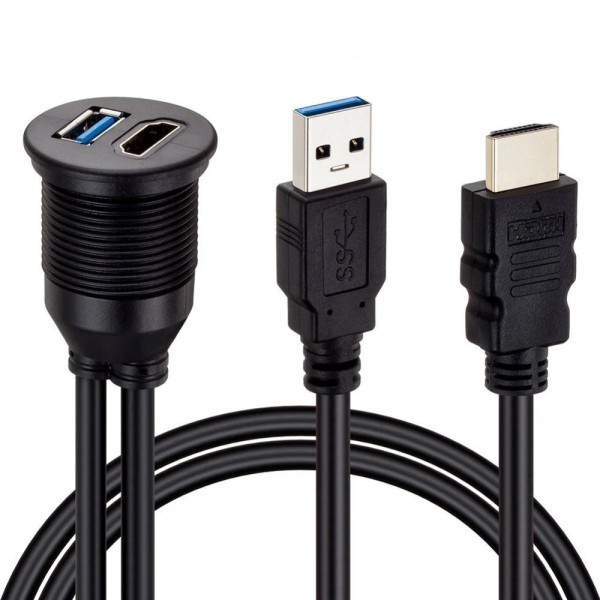 POWERMASTER PM-12428 ARAÇ KONTROL PANELİ USB 3.0 + HDMI UZATMA KABLOSU GÖMME MONTAJ POWERMASTER PM-12428 ARAÇ KONTROL PANELİ USB 3.0 + HDMI UZATMA KABLOSU GÖMME MONTAJ