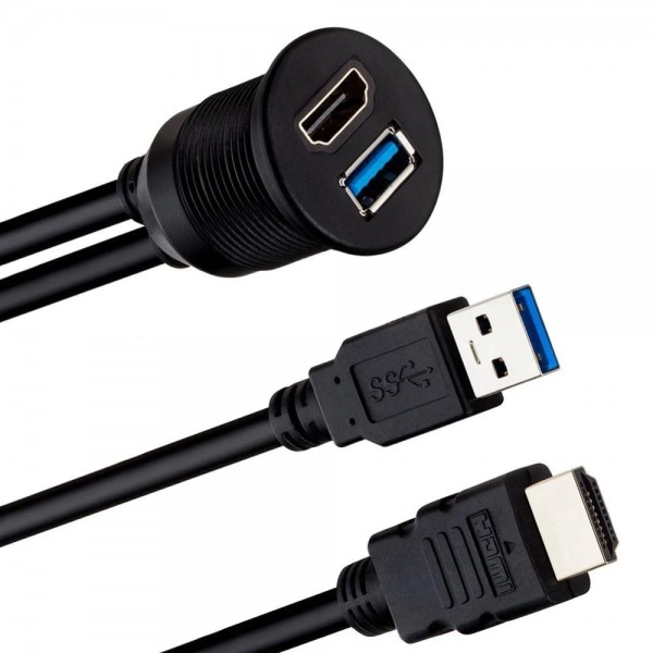 POWERMASTER PM-12428 ARAÇ KONTROL PANELİ USB 3.0 + HDMI UZATMA KABLOSU GÖMME MONTAJ POWERMASTER PM-12428 ARAÇ KONTROL PANELİ USB 3.0 + HDMI UZATMA KABLOSU GÖMME MONTAJ