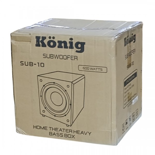KÖNİG SUB-10 600 WATT 4 OHM 10 AKTİF SUB BASS ANFİ
