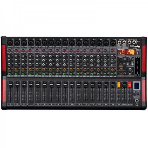 KÖNİG K-16 FX 16 XLR /LINE (MONO GIRIŞ) USB/SD/DISK/BLUETOOTH 16 KANAL DECK MİXER KÖNİG K-16 FX 16 XLR /LINE (MONO GIRIŞ) USB/SD/DISK/BLUETOOTH 16 KANAL DECK MİXER