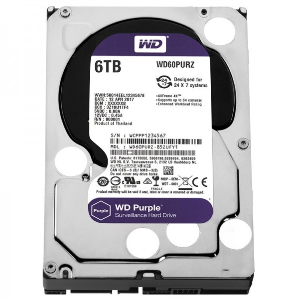 WESTERN DIGITAL PURPLE WD60PURZ/WD62PURZ 6 TB SATA 6GB/S 7/24 GÜVENLİK HARDDİSK WESTERN DIGITAL PURPLE WD60PURZ/WD62PURZ 6 TB SATA 6GB/S 7/24 GÜVENLİK HARDDİSK