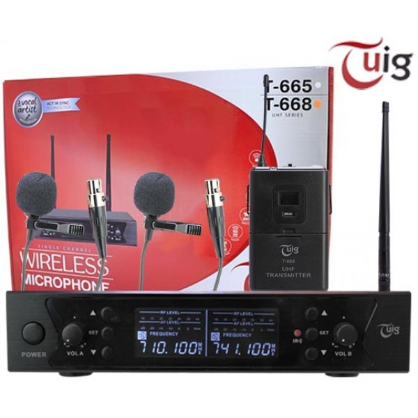 TUIG T-668 2 YAKA 2 KANAL KABLOSUZ UHF TELSİZ MİKROFON TUIG T-668 2 YAKA 2 KANAL KABLOSUZ UHF TELSİZ MİKROFON