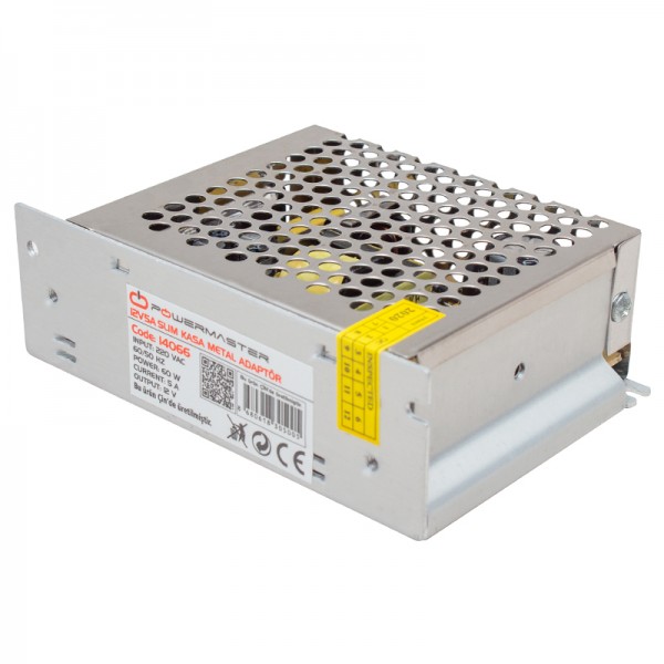 POWERMASTER 34.MA.0004 12 VOLT - 5 AMPER METAL KASA ADAPTÖR POWERMASTER 34.MA.0004 12 VOLT - 5 AMPER METAL KASA ADAPTÖR