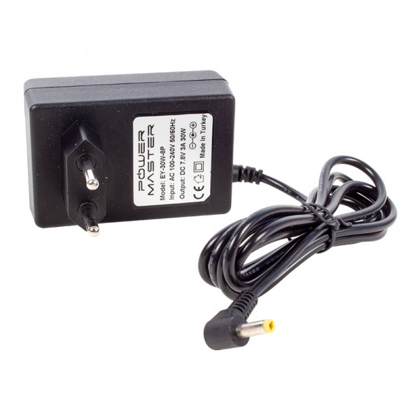 POWERMASTER PM-14444 7.8 VOLT 3 AMPER 3.5*1.35 MM UÇLU AC PLASTİK YAZAR KASA ADAPTÖR