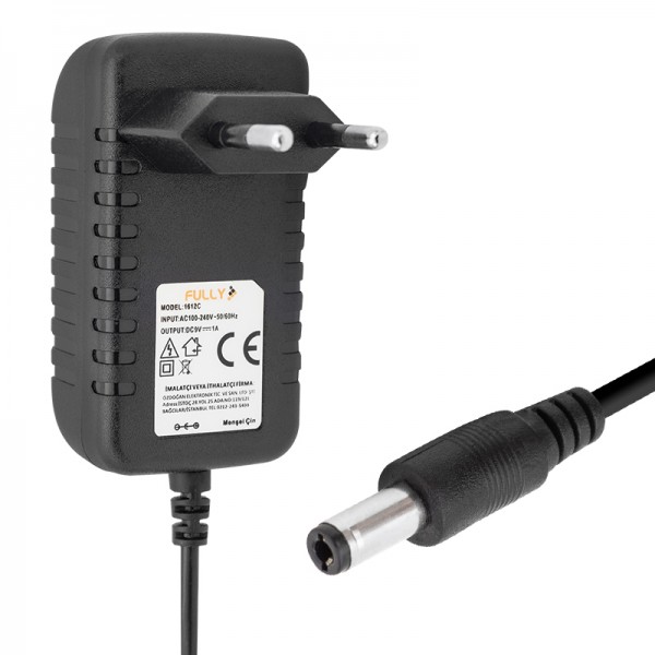 FULLY O-1612C 9 VOLT - 1 AMPER 5.5*2.5 UÇLU PRİZ TİPİ ADAPTÖR FULLY O-1612C 9 VOLT - 1 AMPER 5.5*2.5 UÇLU PRİZ TİPİ ADAPTÖR