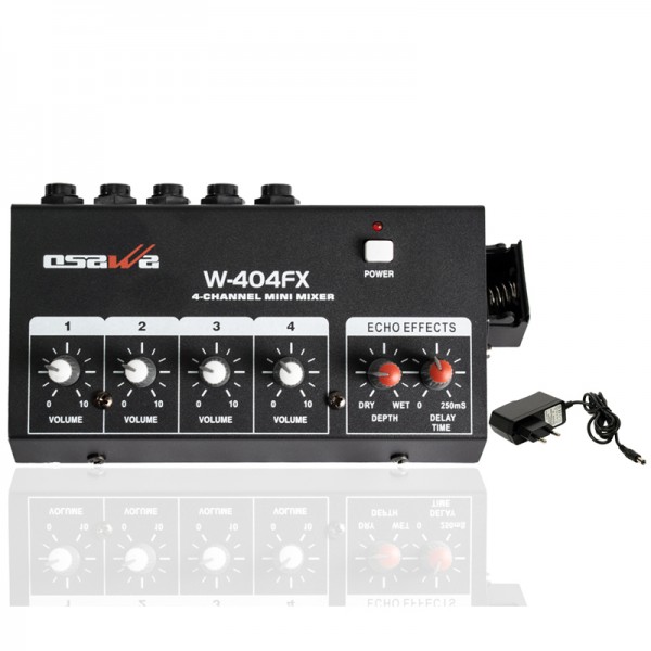 OSAWA W-404FX MİK GİRİŞ-1 LINE ÇIKIŞ EKOLU MİK ÇOĞALTICI 4 KANAL MINI MIXER 20 DB ADAPTÖRLÜ OSAWA W-404FX MİK GİRİŞ-1 LINE ÇIKIŞ EKOLU MİK ÇOĞALTICI 4 KANAL MINI MIXER 20 DB ADAPTÖRLÜ
