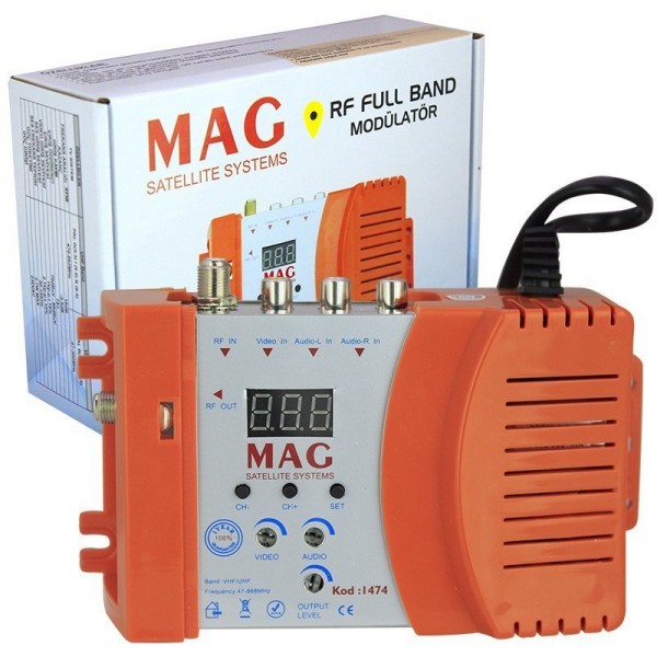 MAG 1474 AV GİRİŞLİ LED EKRANLI RF FULL BAND MODÜLATÖR MAG 1474 AV GİRİŞLİ LED EKRANLI RF FULL BAND MODÜLATÖR