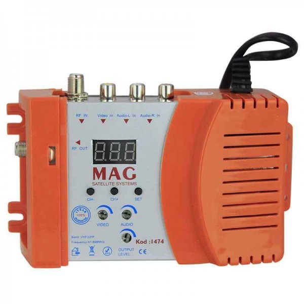 MAG 1474 AV GİRİŞLİ LED EKRANLI RF FULL BAND MODÜLATÖR MAG 1474 AV GİRİŞLİ LED EKRANLI RF FULL BAND MODÜLATÖR