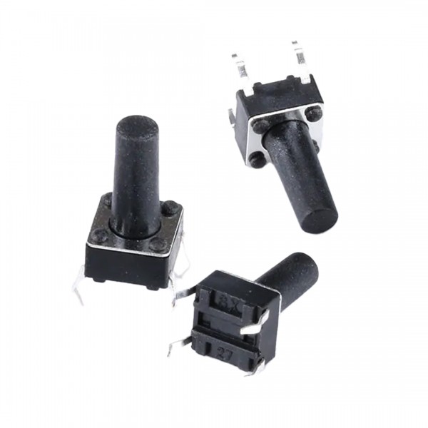 TACT SWITCH ŞASELİ 6X6X7MM IC-200 (C9 BUTON) TACT SWITCH ŞASELİ 6X6X7MM IC-200 (C9 BUTON)