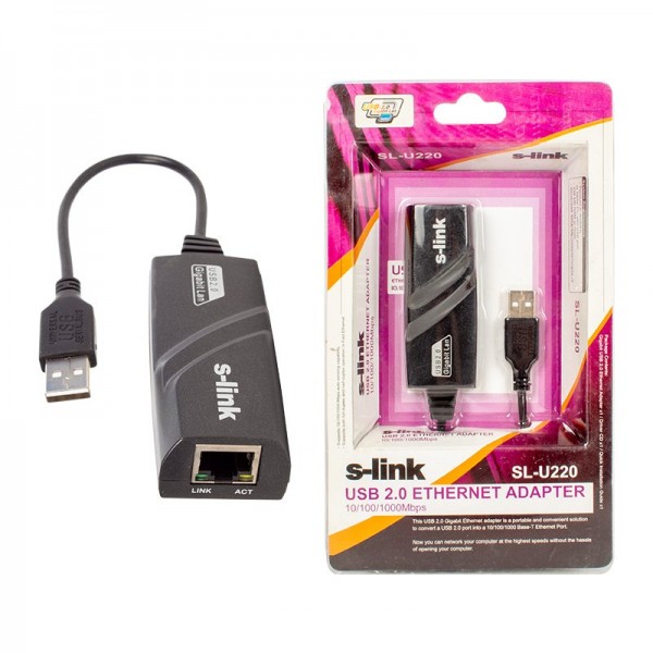 S-LINK SL-U220 GIGABIT USB 2.0 KABLOSUZ ADAPTÖR USB ETHERNET S-LINK SL-U220 GIGABIT USB 2.0 KABLOSUZ ADAPTÖR USB ETHERNET