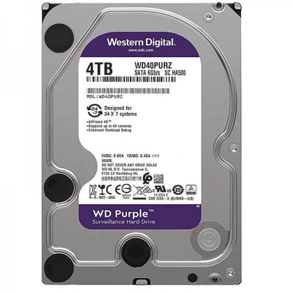 WESTERN DIGITAL PURPLE WD40PURZ/WD42PURZ 4 TB SATA 6GB/S 7/24 GÜVENLİK HARDDISK WESTERN DIGITAL PURPLE WD40PURZ/WD42PURZ 4 TB SATA 6GB/S 7/24 GÜVENLİK HARDDISK