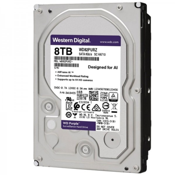 WESTERN DIGITAL PURPLE WD82PURZ 8 TB SATA 6GB/S 7/24 GÜVENLİK HARDDİSK WESTERN DIGITAL PURPLE WD82PURZ 8 TB SATA 6GB/S 7/24 GÜVENLİK HARDDİSK