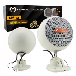 MAGICVOICE MV-12 7.5 CM 20 WATT 2Lİ TAKIM BEYAZ TRAFOSUZ SÜTUN SARKIK HOPARLÖR