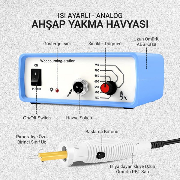 POWERMASTER PM-15903 ISI AYARLI ANALOG AHŞAP YAKMA HAVYASI POWERMASTER PM-15903 ISI AYARLI ANALOG AHŞAP YAKMA HAVYASI