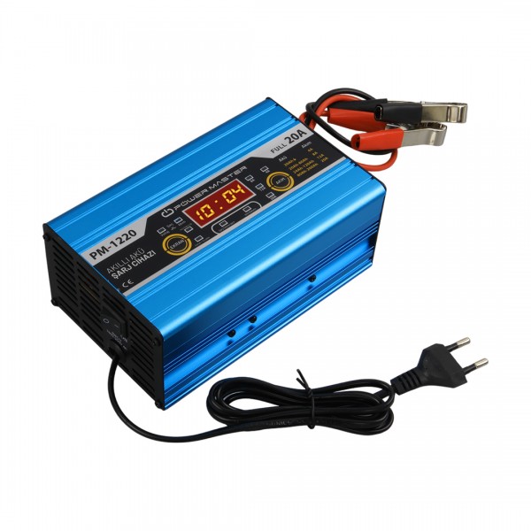 POWERMASTER PM-1220 12 VOLT MAX 20 AMPER LCD EKRANLI AKÜ ŞARJ CİHAZI POWERMASTER PM-1220 12 VOLT MAX 20 AMPER LCD EKRANLI AKÜ ŞARJ CİHAZI