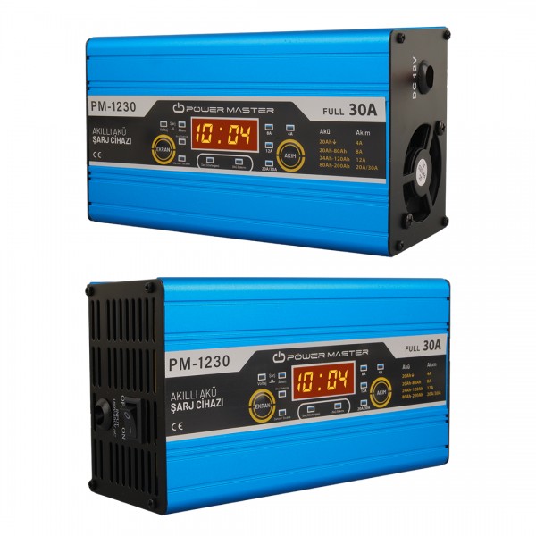 POWERMASTER PM-1230 12 VOLT MAX 30 AMPER LCD EKRANLI AKÜ ŞARJ CİHAZI POWERMASTER PM-1230 12 VOLT MAX 30 AMPER LCD EKRANLI AKÜ ŞARJ CİHAZI