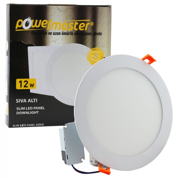 POWERMASTER 12 WATT 3000K 160 MM SIVA ALTI GÜNIŞIĞI YUVARLAK SLIM LED-ECO SPOT PANEL POWERMASTER 12 WATT 3000K 160 MM SIVA ALTI GÜNIŞIĞI YUVARLAK SLIM LED-ECO SPOT PANEL