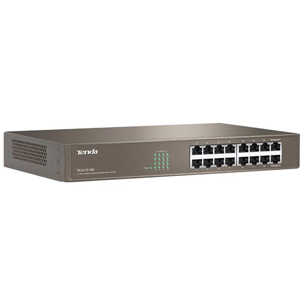 TENDA TEG1016D 16 PORT 10/100/1000 MBPS GIGABIT RACKMOUNT SWITCH TENDA TEG1016D 16 PORT 10/100/1000 MBPS GIGABIT RACKMOUNT SWITCH