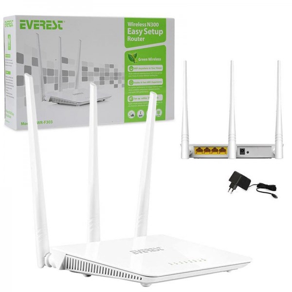 EVEREST EWR-F303 2.4 GHZ 300 MBPS 4 PORT KABLOSUZ ROUTER EVEREST EWR-F303 2.4 GHZ 300 MBPS 4 PORT KABLOSUZ ROUTER