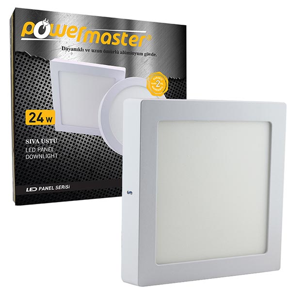 POWERMASTER 24 WATT 6500K 300 MM SIVA ÜSTÜ BEYAZ KARE SLIM LED-ECO SPOT PANEL POWERMASTER 24 WATT 6500K 300 MM SIVA ÜSTÜ BEYAZ KARE SLIM LED-ECO SPOT PANEL