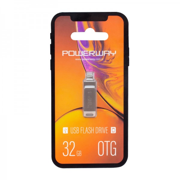 POWERWAY 32 GB IPHONE USB 2.0 OTG METAL FLASH BELLEK POWERWAY 32 GB IPHONE USB 2.0 OTG METAL FLASH BELLEK