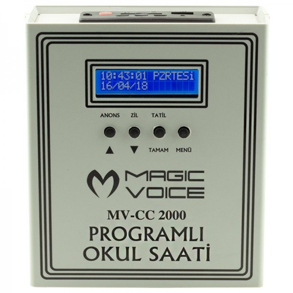 MAGICVOICE MV-CC2000 USB DUVAR TİPİ PROG AKILLI DIGITAL OKUL ZİL SAATİ (6 MELODİLİ) ÇAN TAKILABİLİR MAGICVOICE MV-CC2000 USB DUVAR TİPİ PROG AKILLI DIGITAL OKUL ZİL SAATİ (6 MELODİLİ) ÇAN TAKILABİLİR