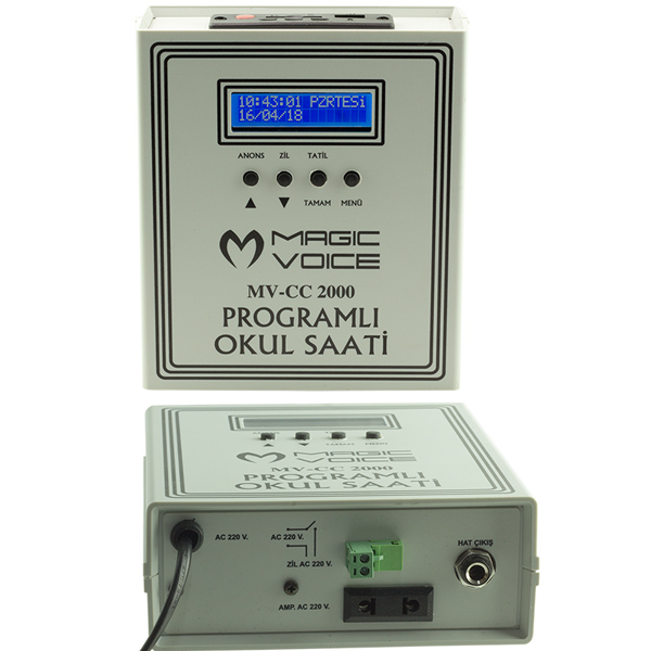 MAGICVOICE MV-CC2000 USB DUVAR TİPİ PROG AKILLI DIGITAL OKUL ZİL SAATİ (6 MELODİLİ) ÇAN TAKILABİLİR MAGICVOICE MV-CC2000 USB DUVAR TİPİ PROG AKILLI DIGITAL OKUL ZİL SAATİ (6 MELODİLİ) ÇAN TAKILABİLİR