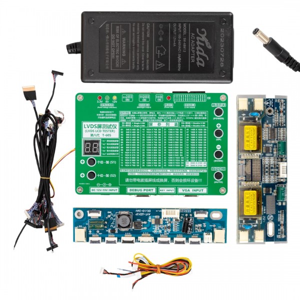 LVDS LCD TESTER T-60S LCD/LED TV PANEL TEST CİHAZI + 14 PARÇA KABLO +2 PARÇA INVERTER + ADAPTÖR LVDS LCD TESTER T-60S LCD/LED TV PANEL TEST CİHAZI + 14 PARÇA KABLO +2 PARÇA INVERTER + ADAPTÖR