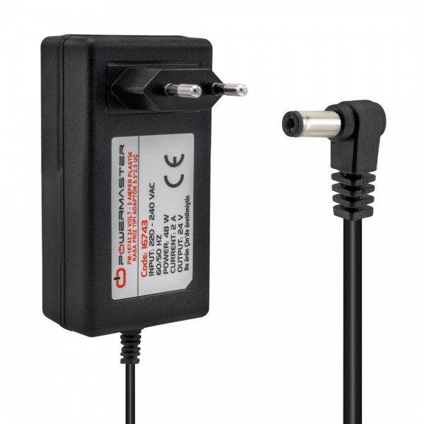 POWERMASTER PM-16743 24 VOLT - 2 AMPER 5.5*2.5 UÇLU PLASTİK KASA PRİZ TİPİ ADAPTÖR POWERMASTER PM-16743 24 VOLT - 2 AMPER 5.5*2.5 UÇLU PLASTİK KASA PRİZ TİPİ ADAPTÖR