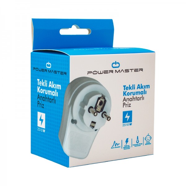 POWERMASTER 10 AMPER - 2510 WATT TEKLİ BEYAZ ANAHTARLI AKIM KORUMALI PRİZ (İNTERNET SATIŞI 100TL ALTI YASAK) POWERMASTER 10 AMPER - 2510 WATT TEKLİ BEYAZ ANAHTARLI AKIM KORUMALI PRİZ (İNTERNET SATIŞI 100TL ALTI YASAK)