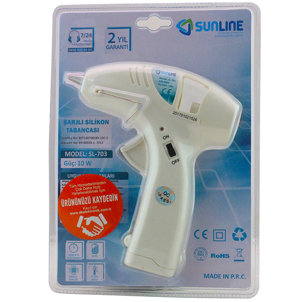 SUNLINE SL-703 10 WATT ŞARJLI PİLLİ SEYYAR SİLİKON TABANCASI SUNLINE SL-703 10 WATT ŞARJLI PİLLİ SEYYAR SİLİKON TABANCASI
