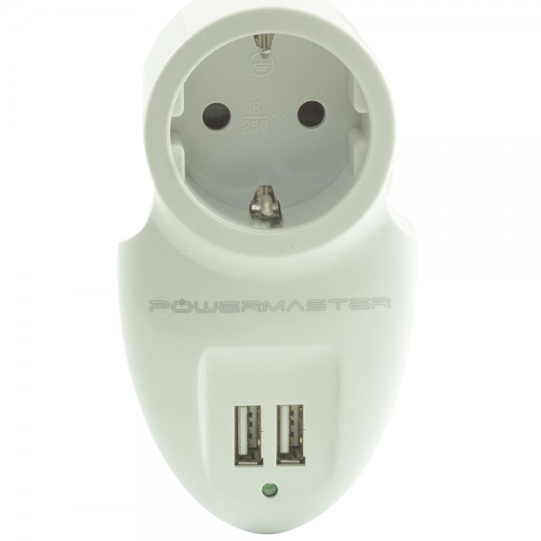 POWERMASTER 16 AMPER - 3500 WATT 79X155 MM ÇİFT USBLİ TEKLİ AKIM KORUMALI PRİZ POWERMASTER 16 AMPER - 3500 WATT 79X155 MM ÇİFT USBLİ TEKLİ AKIM KORUMALI PRİZ