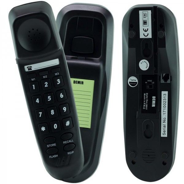 SNT DEMİR KABLOLU DUVAR TİPİ SİYAH TELEFON