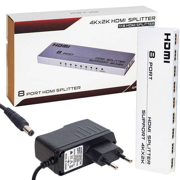POWERMASTER PM-17168 8 PORT 1.4 V 4KX2K HDMI SPLITTER DAĞITICI POWERMASTER PM-17168 8 PORT 1.4 V 4KX2K HDMI SPLITTER DAĞITICI