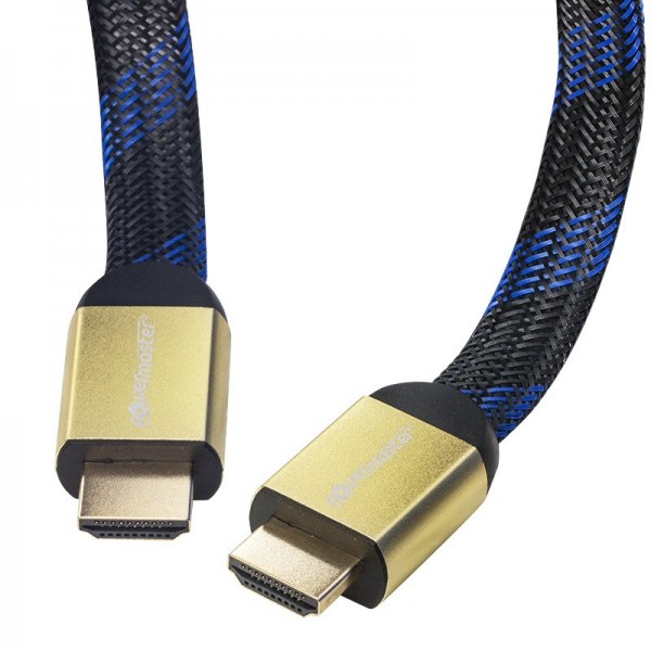 POWERMASTER 3D 4K UYUMLU 1.4 V 1.5 METRE GOLD YASSI ÖRGÜLÜ POŞETLİ HDMI KABLO (31349 POŞETLİ MODEL)