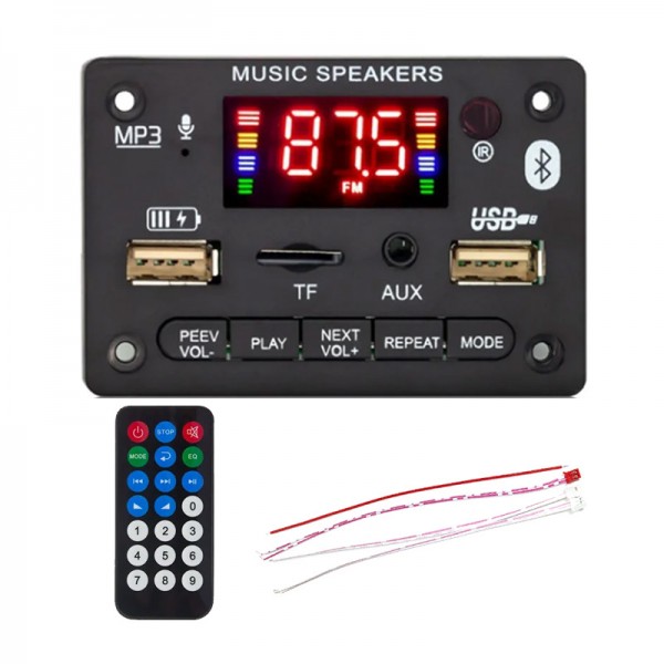 MAGICVOICE G018 USB/SD/BLUETOOTH-KUMANDA-2*40W ANFİ ÇIKIŞLI OTO TEYP ÇEVİRİCİ DİJİTAL PLAYER BOARD